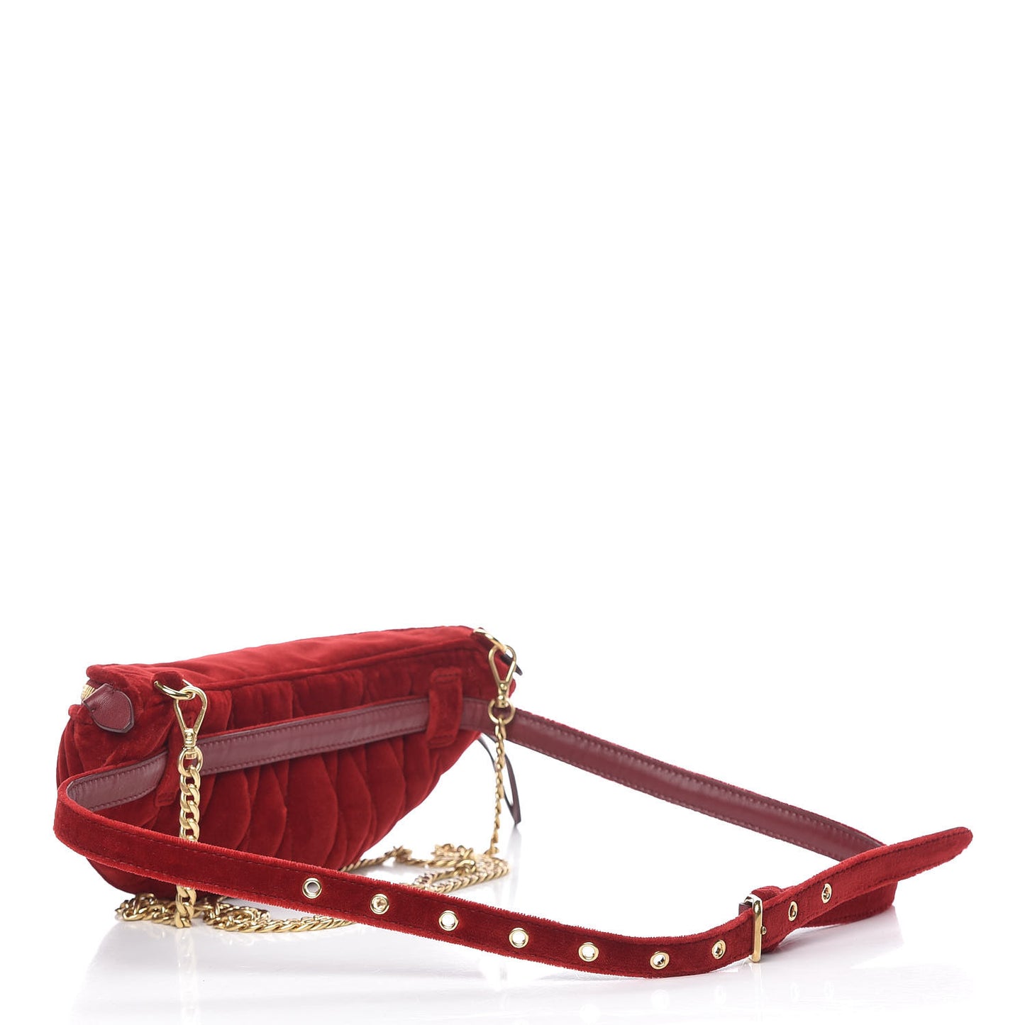 Velluto Matelasse Rider Belt Bag Cherry
