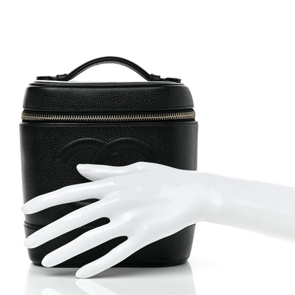 Chanel Caviar Vanity Cosmetic Case Black 2 of 7