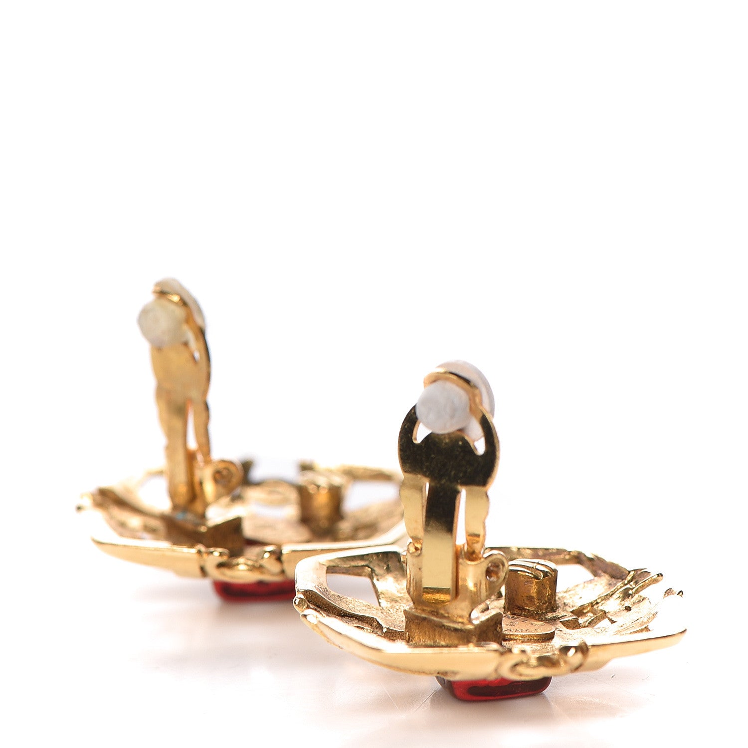 Chanel CC Square Clip On Earrings Gold 3 of 5