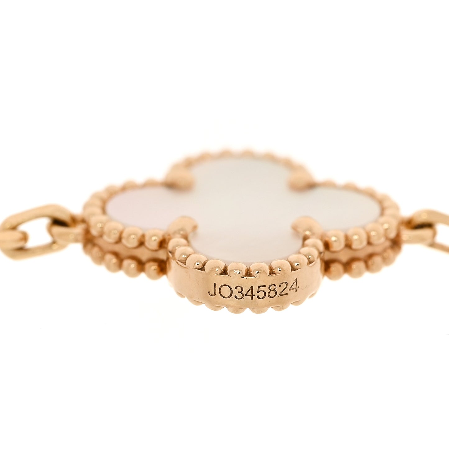 18K Yellow Gold Mother of Pearl 5 Motifs Vintage Alhambra Bracelet