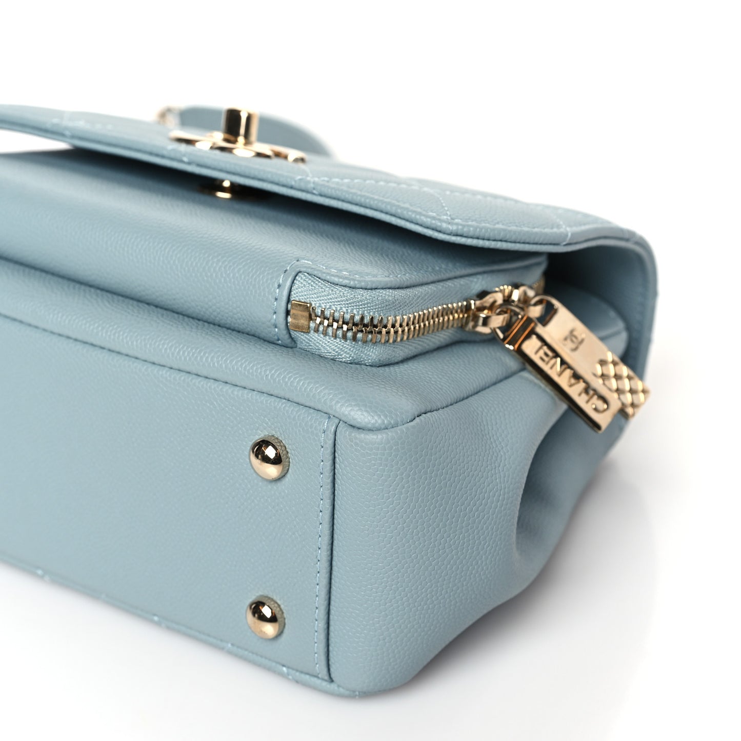 Caviar Quilted Small Business Affinity Flap Light Blue
