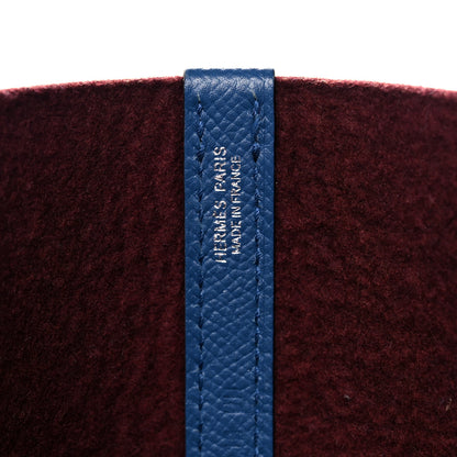 Hermes Felt Epsom Maxibox Cabas 30 Bordeaux Bleu Agate 6 of 19
