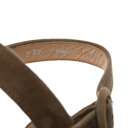 Prada Suede Crisscross Platform 20/65mm Sandals 37.5 Taupe 6 of 8