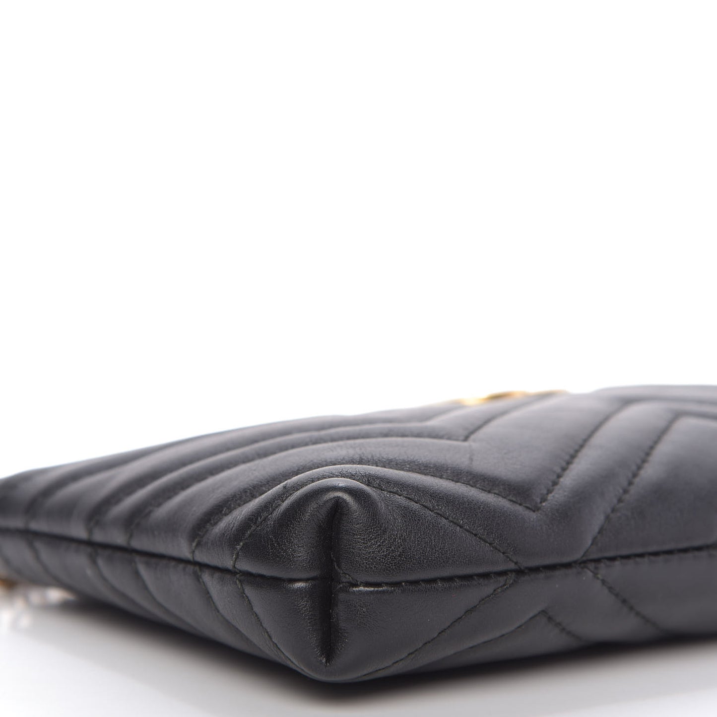 Calfskin Matelasse Mini GG Marmont Chain Bag Black