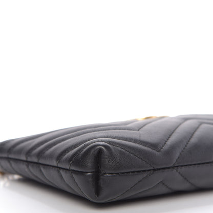 Gucci Calfskin Matelasse Mini GG Marmont Chain Bag Black 6 of 10