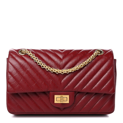 Chanel Aged Calfskin Chevron Quilted 2.55 Reissue 225 Flap Red 1 of 10