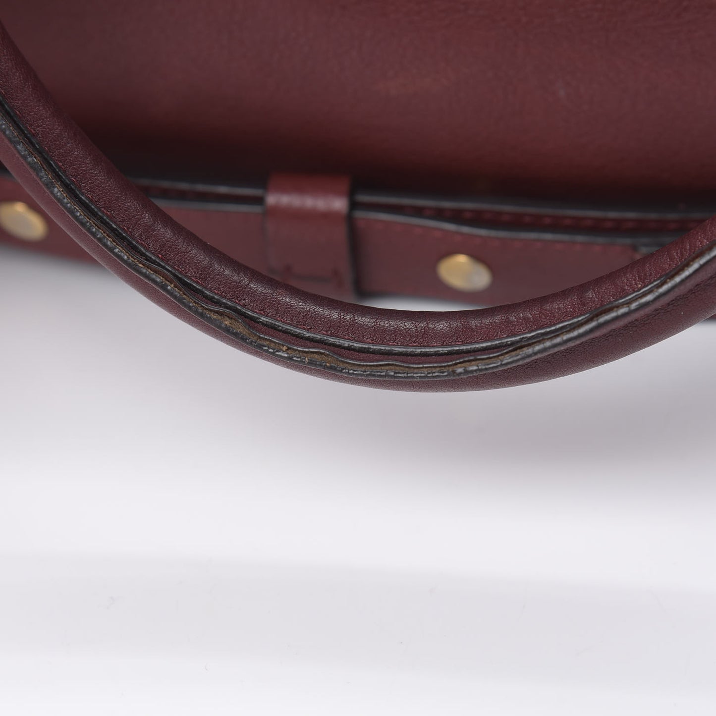 Grained Calfskin Suede Satchel Red