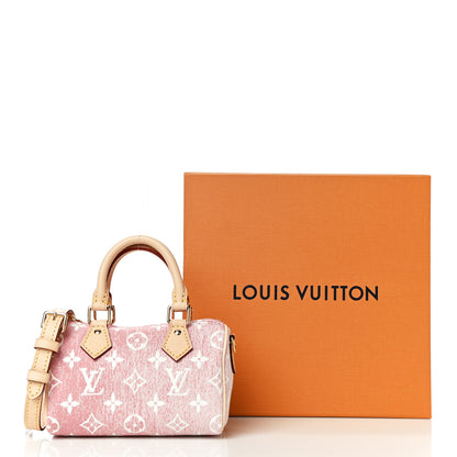 Louis Vuitton Monogram Jacquard Denim Nano Speedy Bandouliere Pink 10 of 10