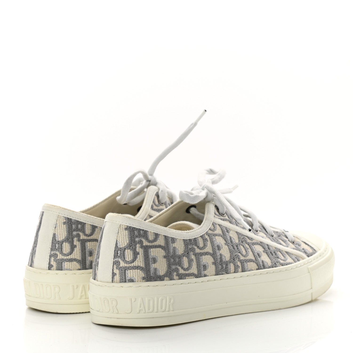 Christian Dior Canvas Oblique Walk'N'Dior Low Top Sneakers 38 Grey Stone 4 of 11
