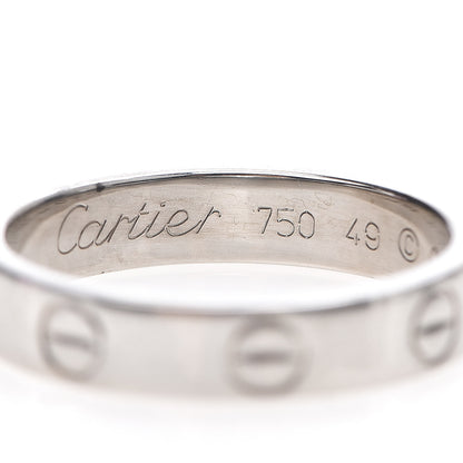 Cartier 18K White Gold 3.5mm LOVE Wedding Band Ring 49 4.75 4 of 4
