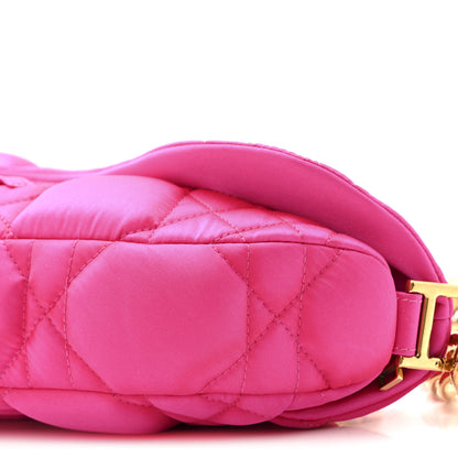 Christian Dior X ERL Satin Cannage Micro Venice Saddle Bag Fuchsia 9 of 11