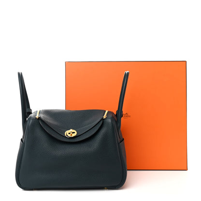 Hermes Taurillon Clemence Lindy 26 Vert Cypress 11 of 11