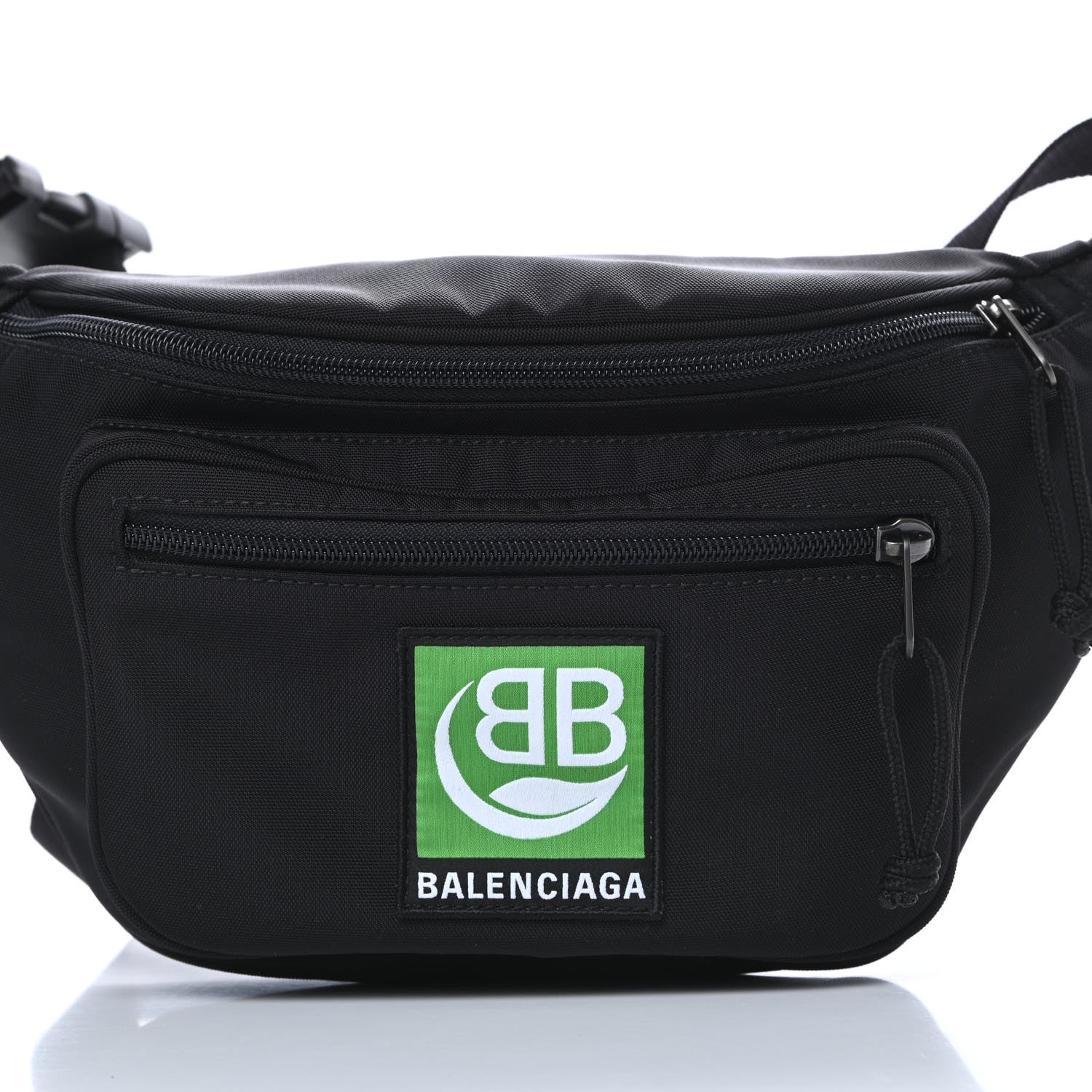 Balenciaga Casual Nylon Green Logo Embroidered Explorer Beltpack Black 8 of 10