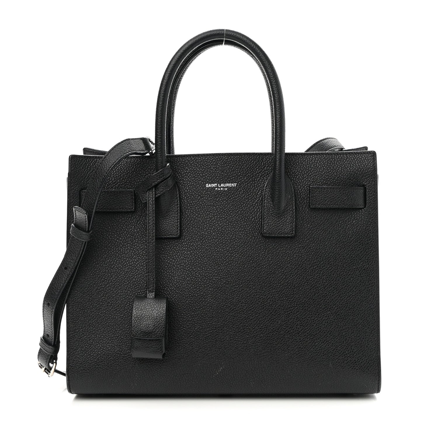 Grained Calfskin Baby Sac De Jour Black