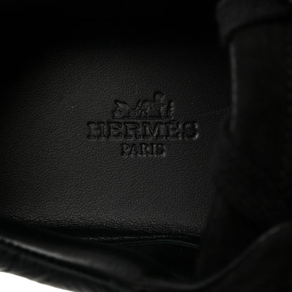Hermes Parachute Fabric Suede Goatskin Womens Bouncing Sneakers 38 Black 7 of 8