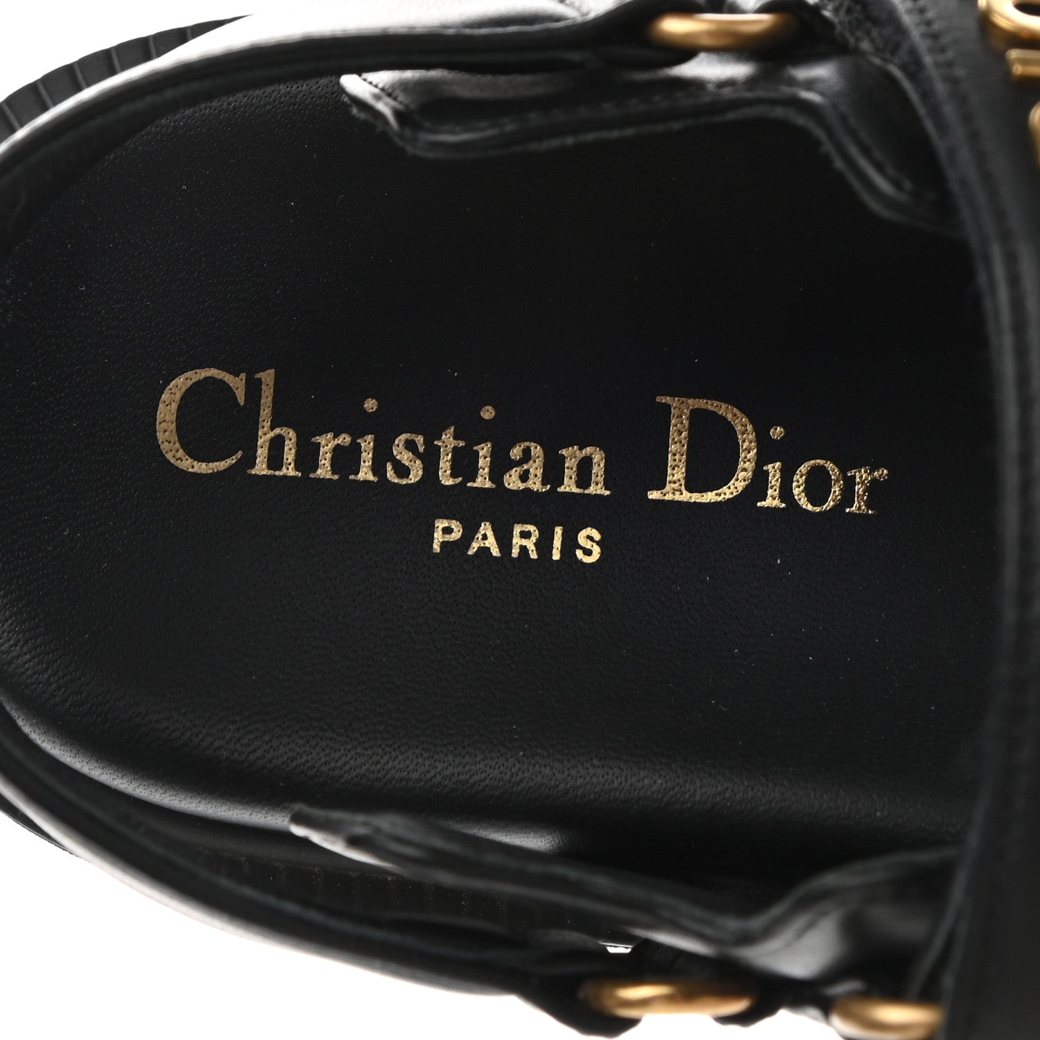 Christian Dior Lambskin Dioract 10mm Sandals 35 Black 7 of 10