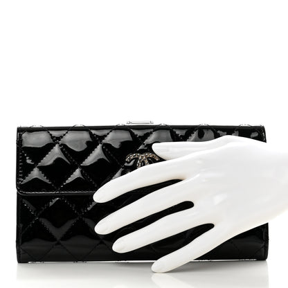 Chanel Patent Quilted Large Brilliant Flap Wallet Black 2 of 10