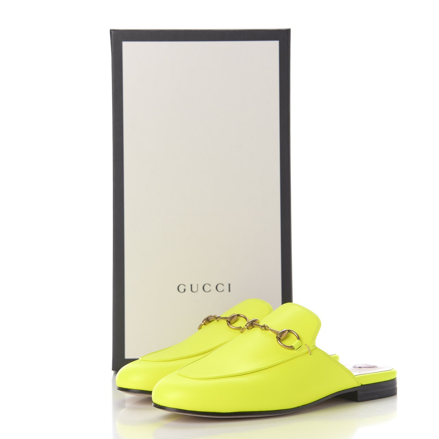 Gucci Calfskin Womens Princetown Slippers 35 Yellow Fluo 11 of 11