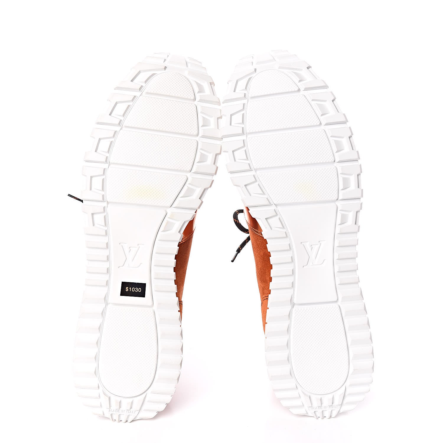 Louis Vuitton Metallic Patent Suede Run Away Sneakers 9 Orange 5 of 11