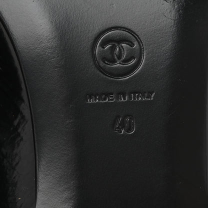 Chanel Crinkled Calfskin Chain CC Mocassin Loafers 40 Black 7 of 11