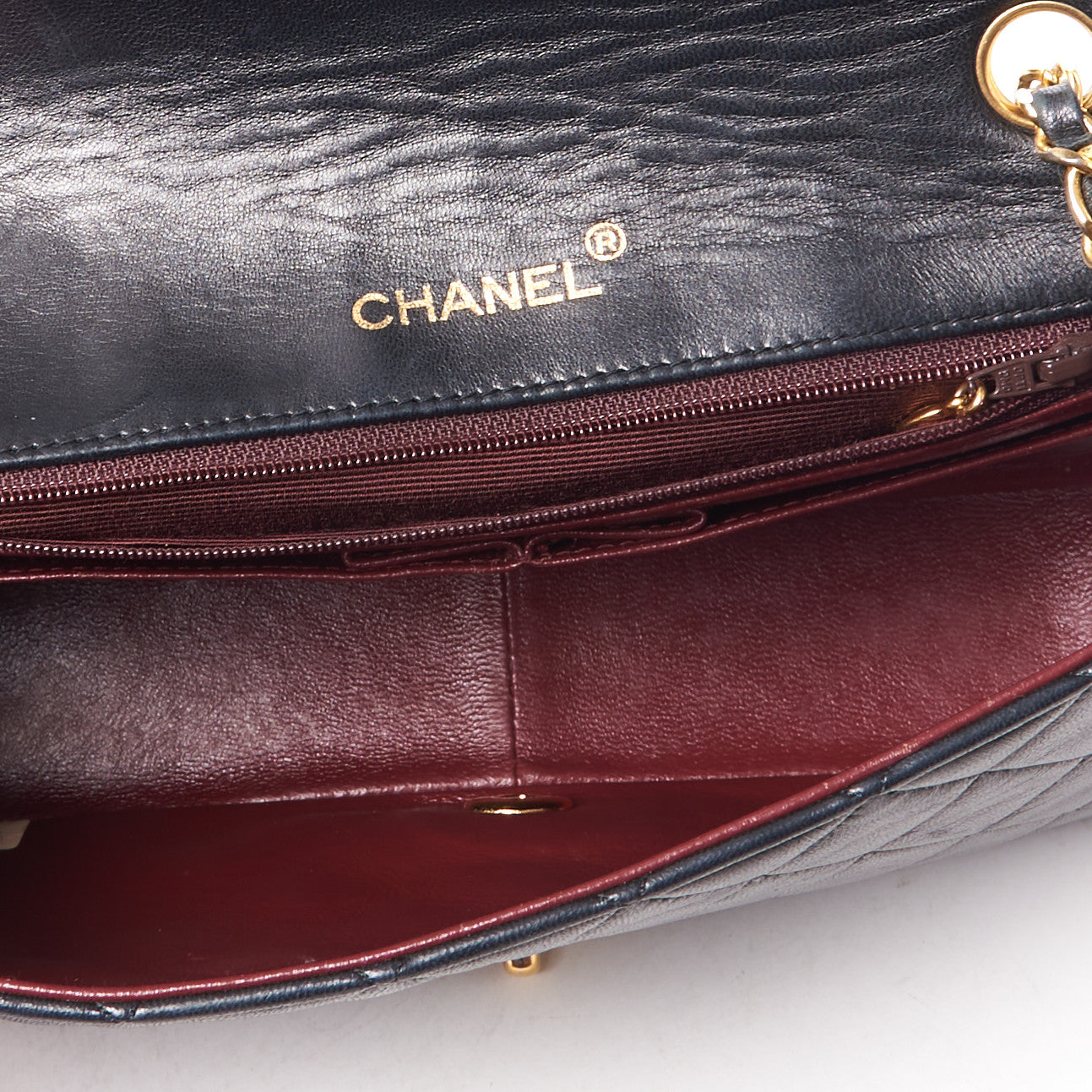 Chanel Lambskin Quilted Small Single Flap Bag Navy 8 of 10