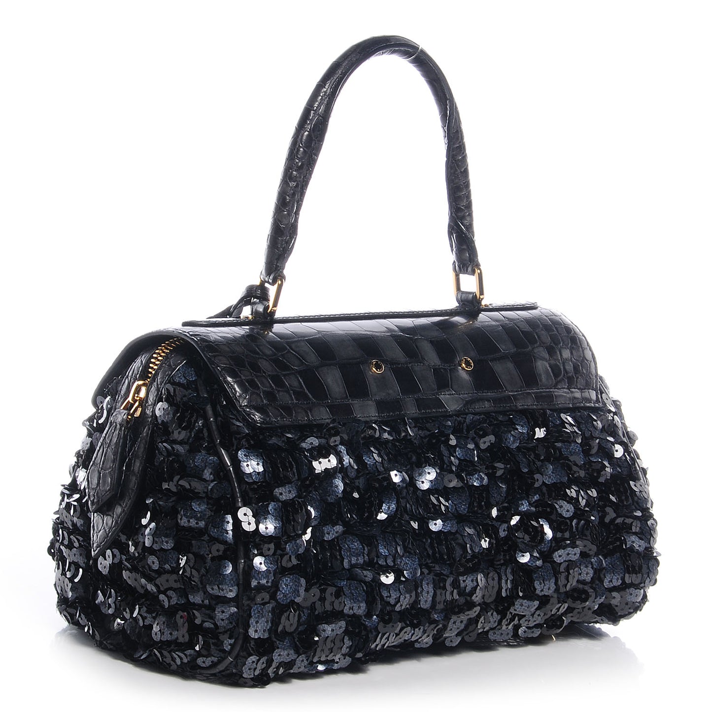Damier Alligator Sequin Virtuose Carrousel Black