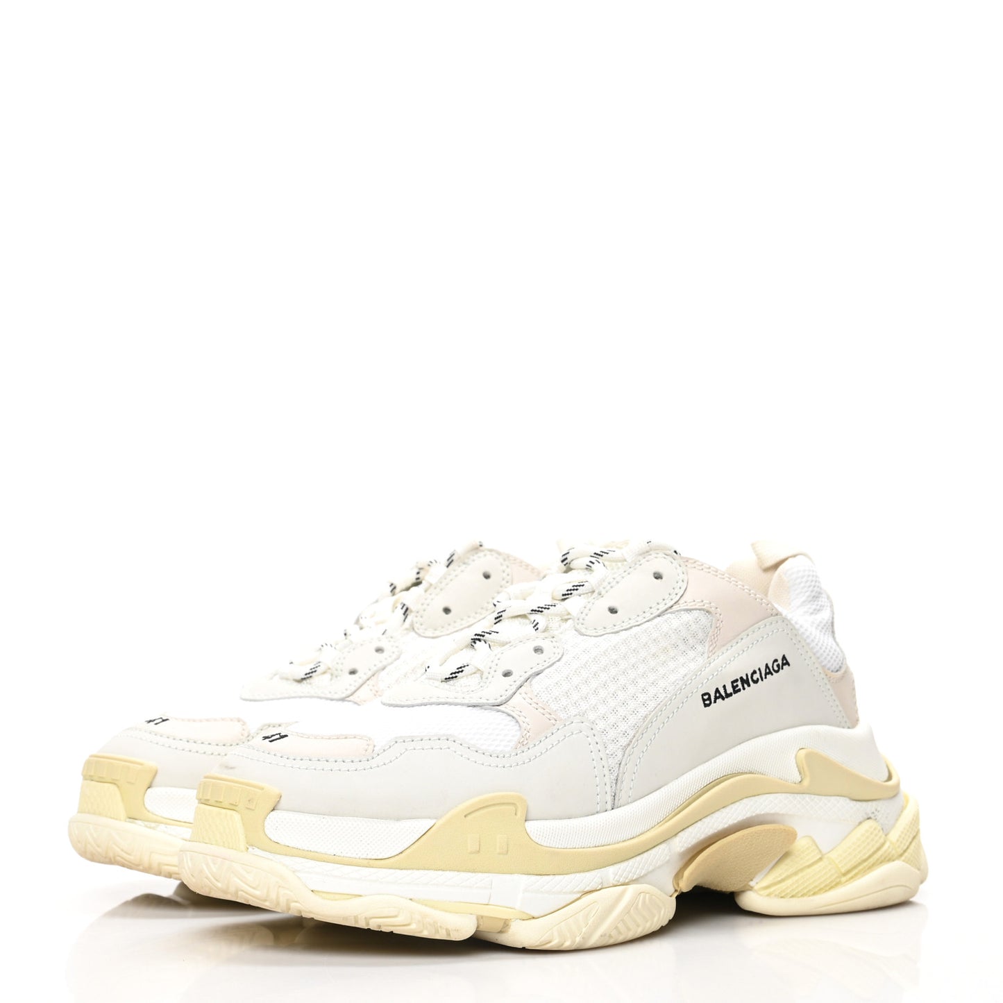 Fabric Mesh Mens Triple S Sneakers 41 White