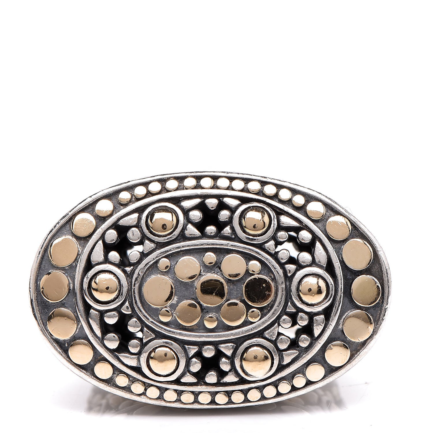 John Hardy Sterling Silver 18K Yellow Gold Jaisalmer Dot East-West Ring 54 7 1 of 6
