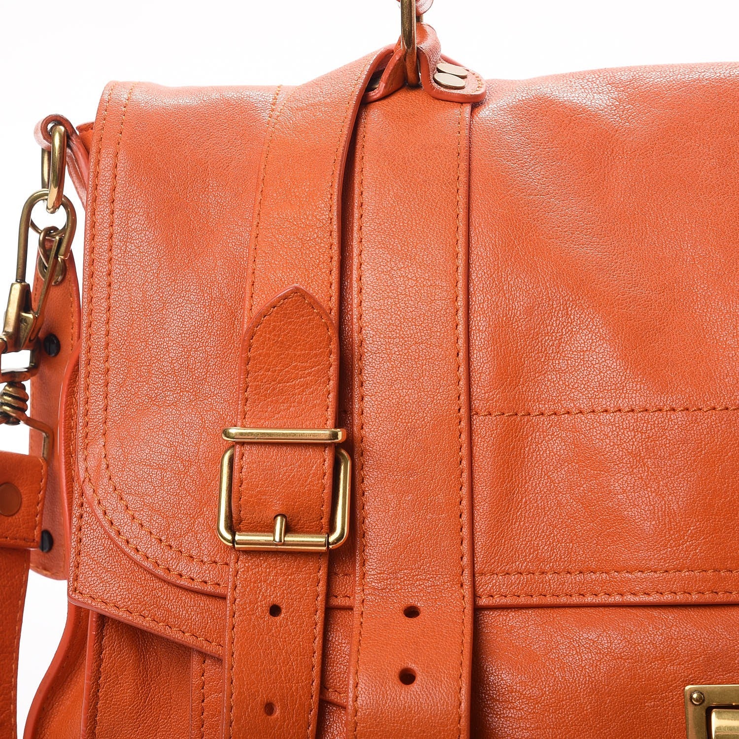 Proenza Schouler Lambskin Large PS1 Satchel Orange 9 of 11