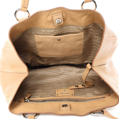 Prada Vitello Daino Pushlock Tote Sughero 5 of 14