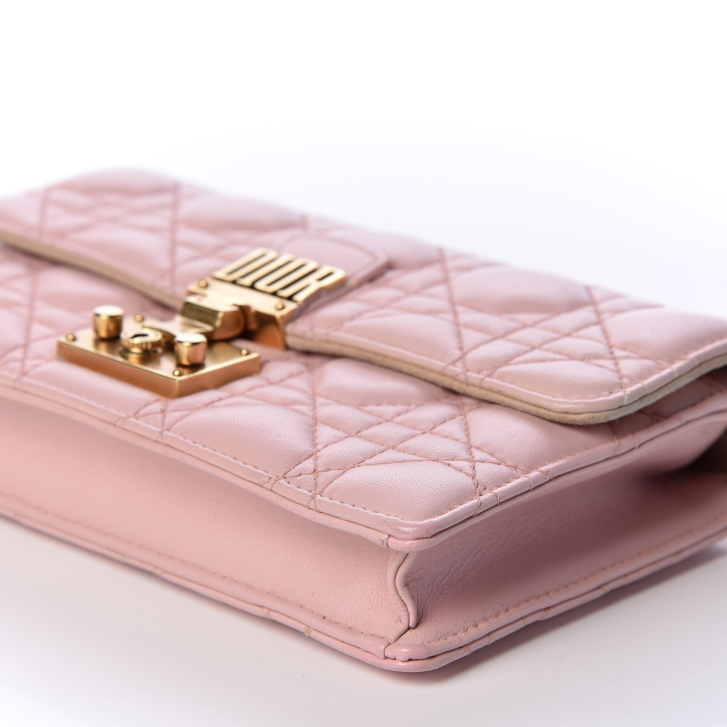 Christian Dior Lambskin Cannage Dioraddict Wallet On Chain Clutch Rose Poudre 7 of 8