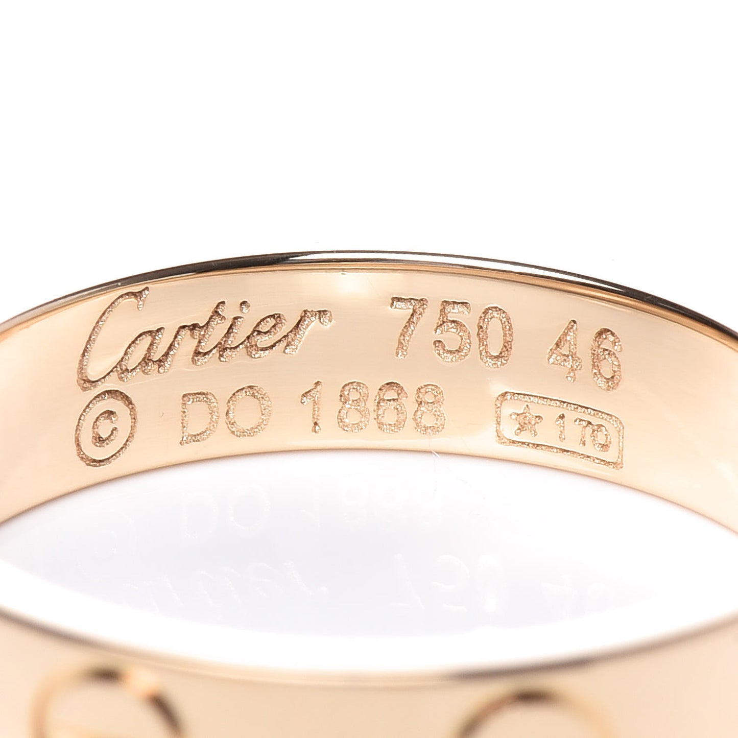 18K Yellow Gold 3.5mm LOVE Wedding Band Ring 46 3.75