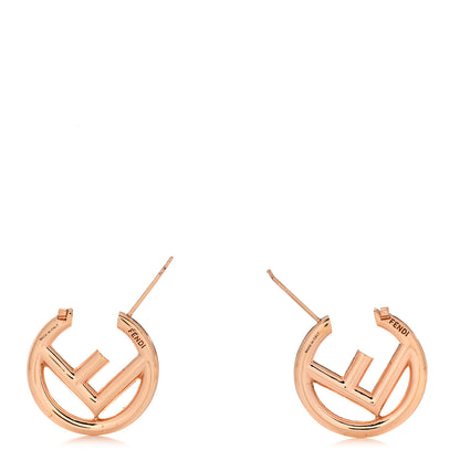 Fendi Metal FF Hoop Earrings Rose Gold 3 of 5