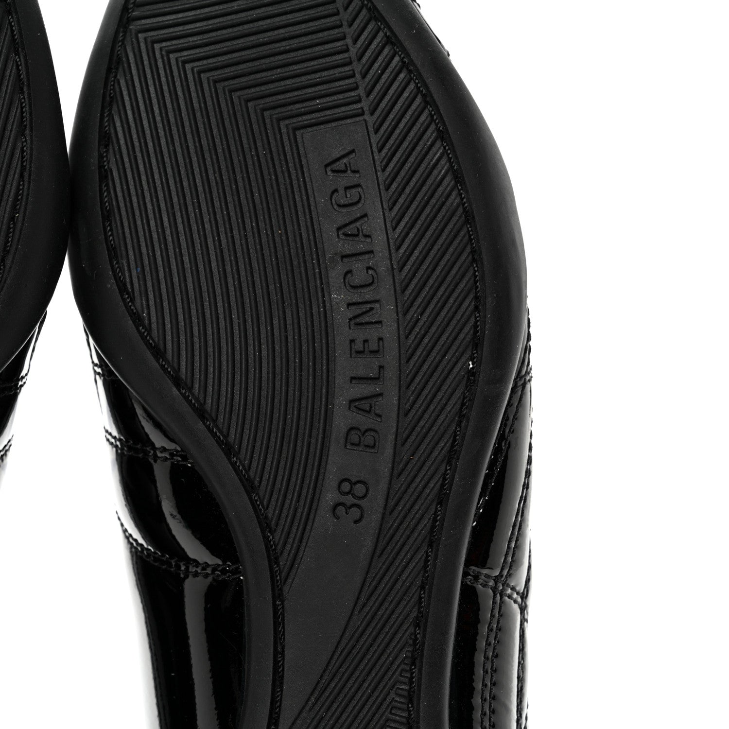 Balenciaga Patent Polyurethane Womens Zen Sneakers 38 Black 6 of 8