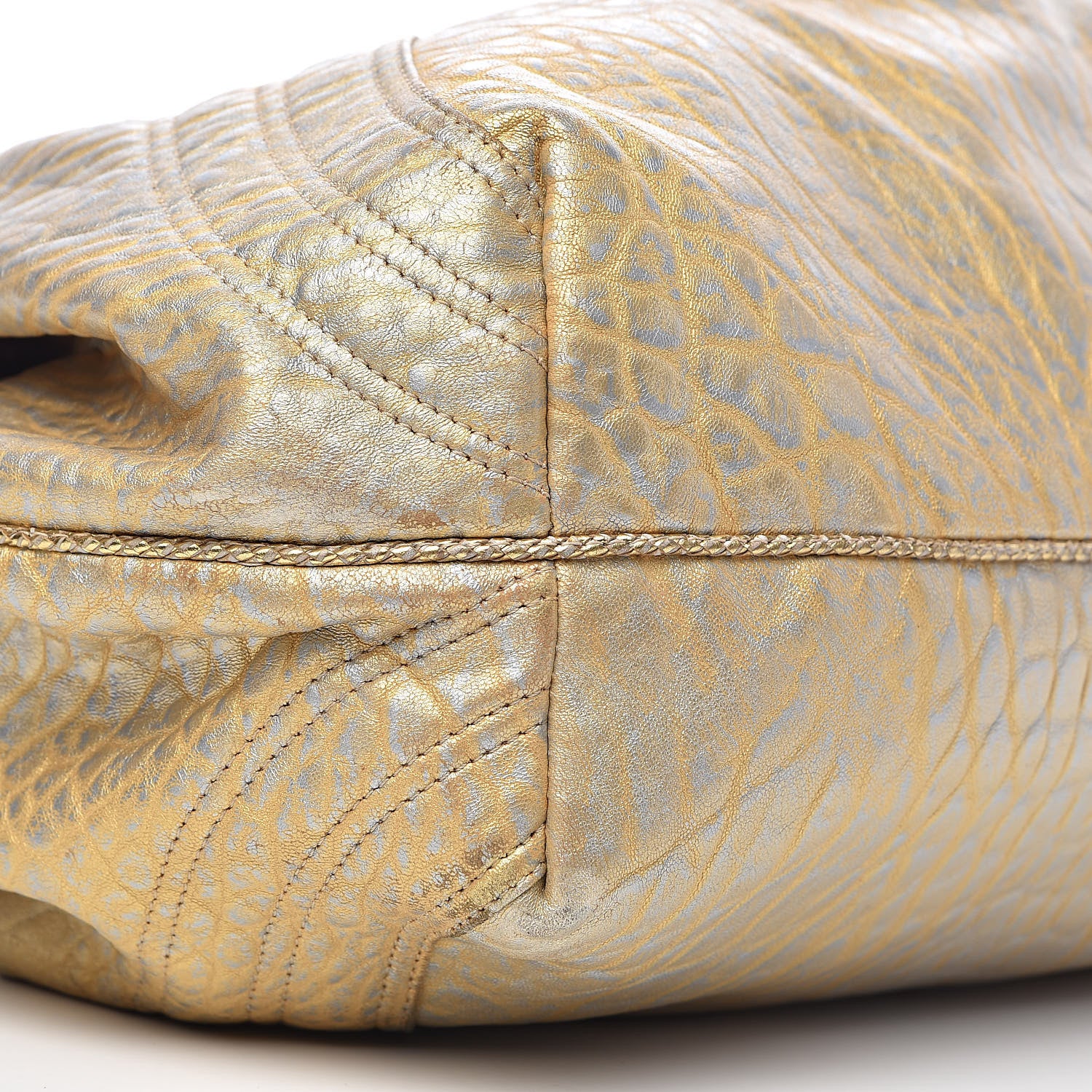 Fendi Nappa Nuvolata Bimetal Spy Oro Argento 9 of 11
