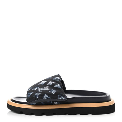 Louis Vuitton Nylon Monogram Womens Pool Pillow Comfort Mule 40 Navy Blue 1 of 12