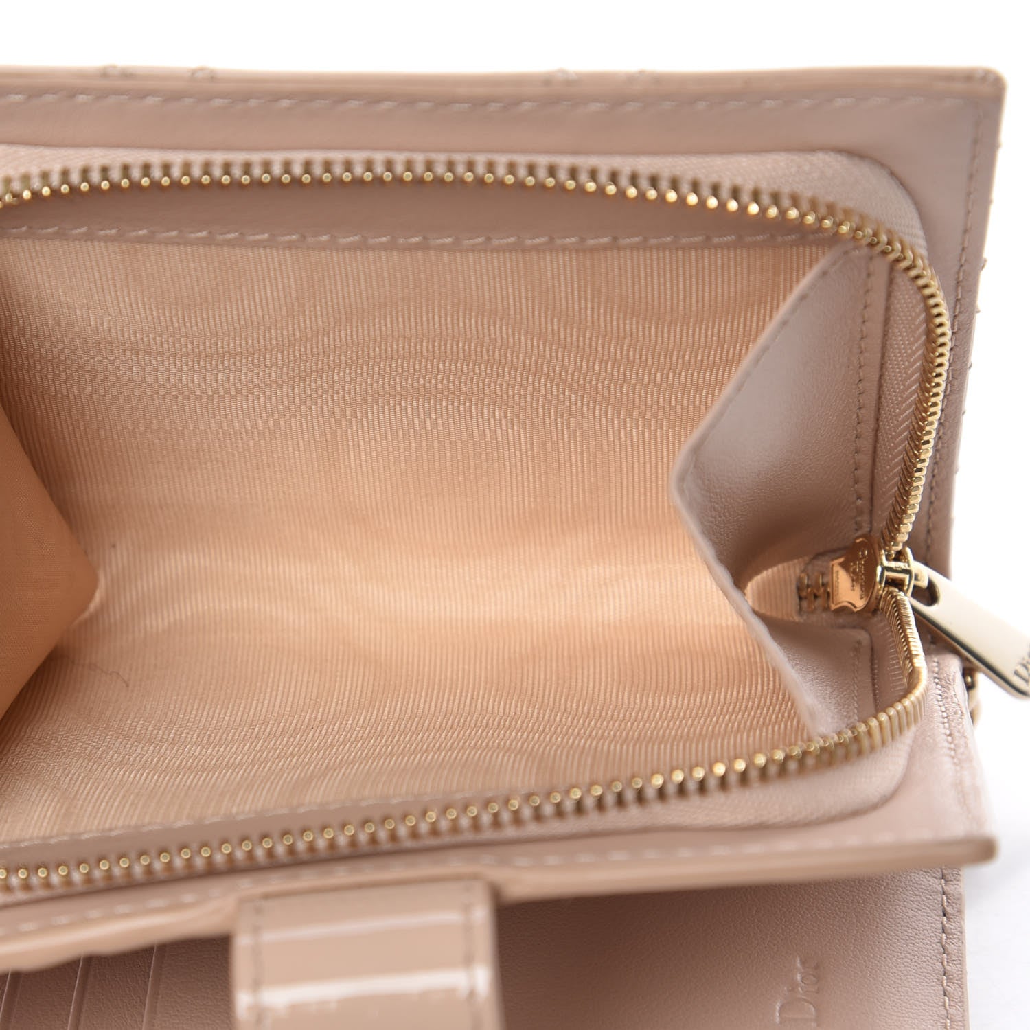 Christian Dior Patent Cannage Lady Dior Eden Wallet Beige 6 of 9