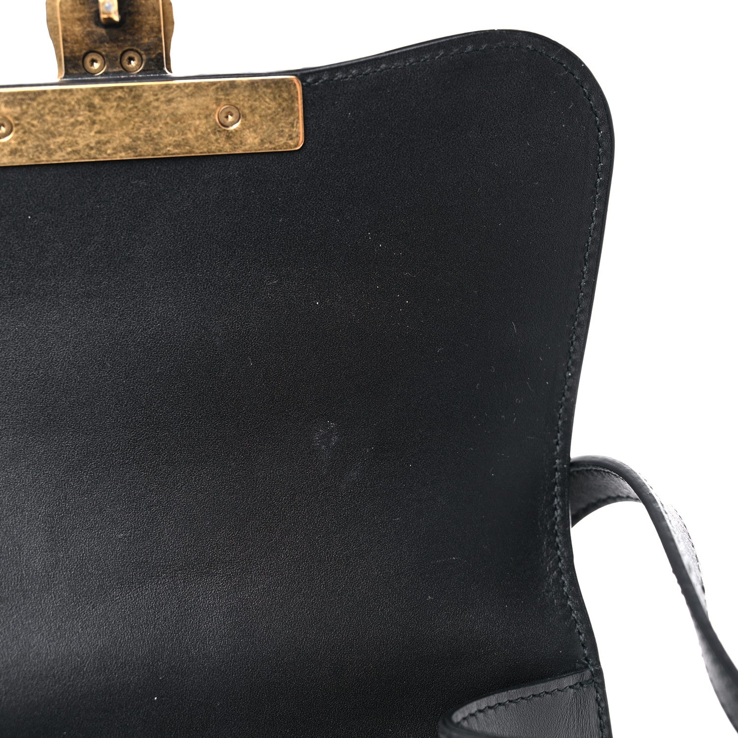 Gucci GG Supreme Monogram Small Osiride Shoulder Bag Black Gold 11 of 13