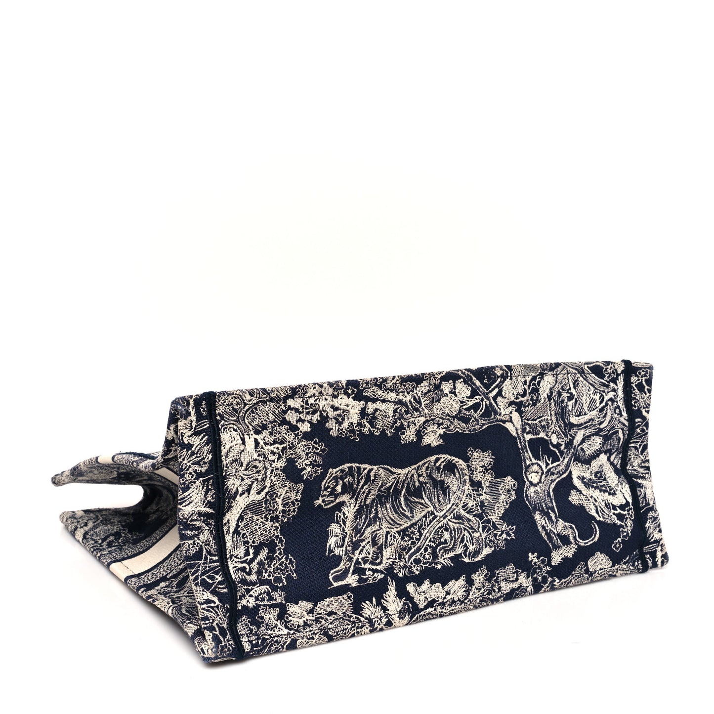 Canvas Embroidered Large Dioriviera Toile De Jouy Reverse Book Tote Blue