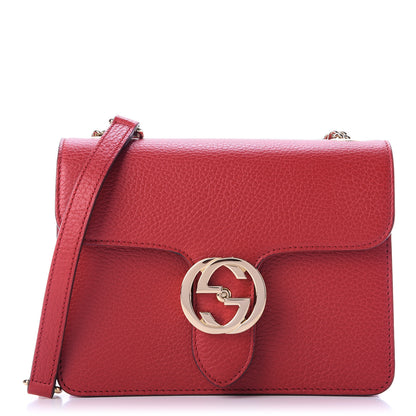 Gucci Dollar Calfskin Small Interlocking G Shoulder Bag Red 1 of 9