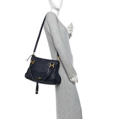 Chloe Calfskin Medium Marcie Satchel Royal Navy 2 of 10