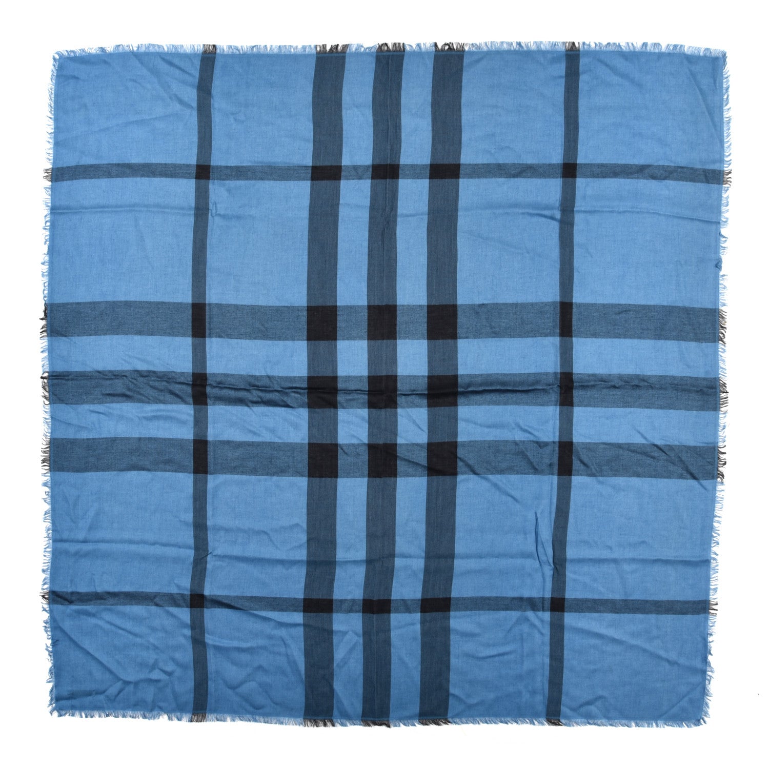 Burberry Silk Mega Check Square Scarf Blue 1 of 3