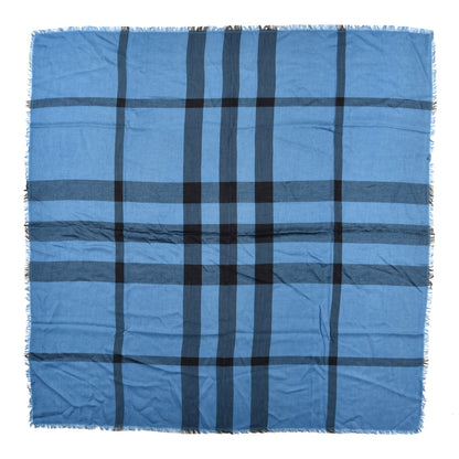 Burberry Silk Mega Check Square Scarf Blue 1 of 3