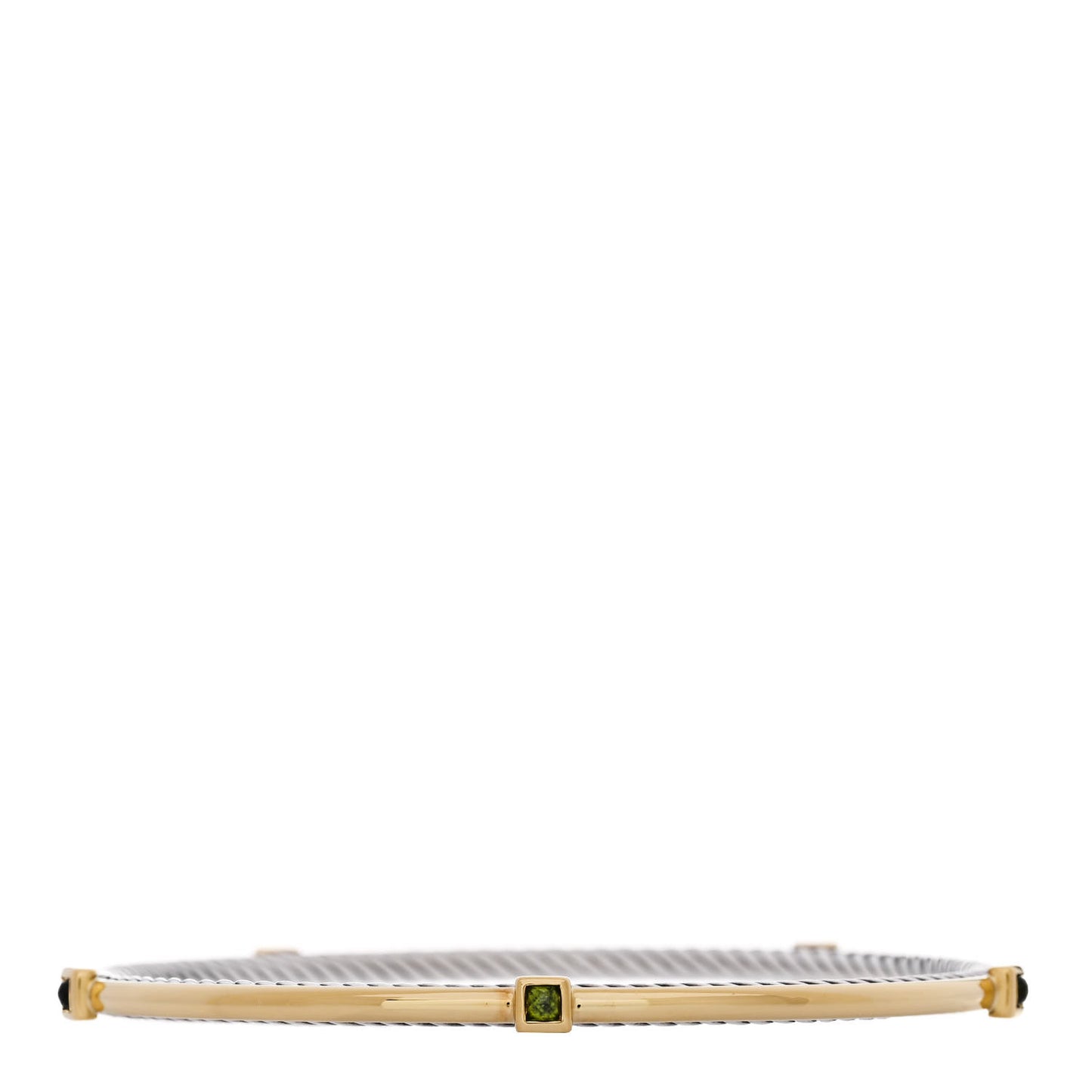 Sterling Silver 18K Yellow Gold Peridot Confetti Bangle Bracelet