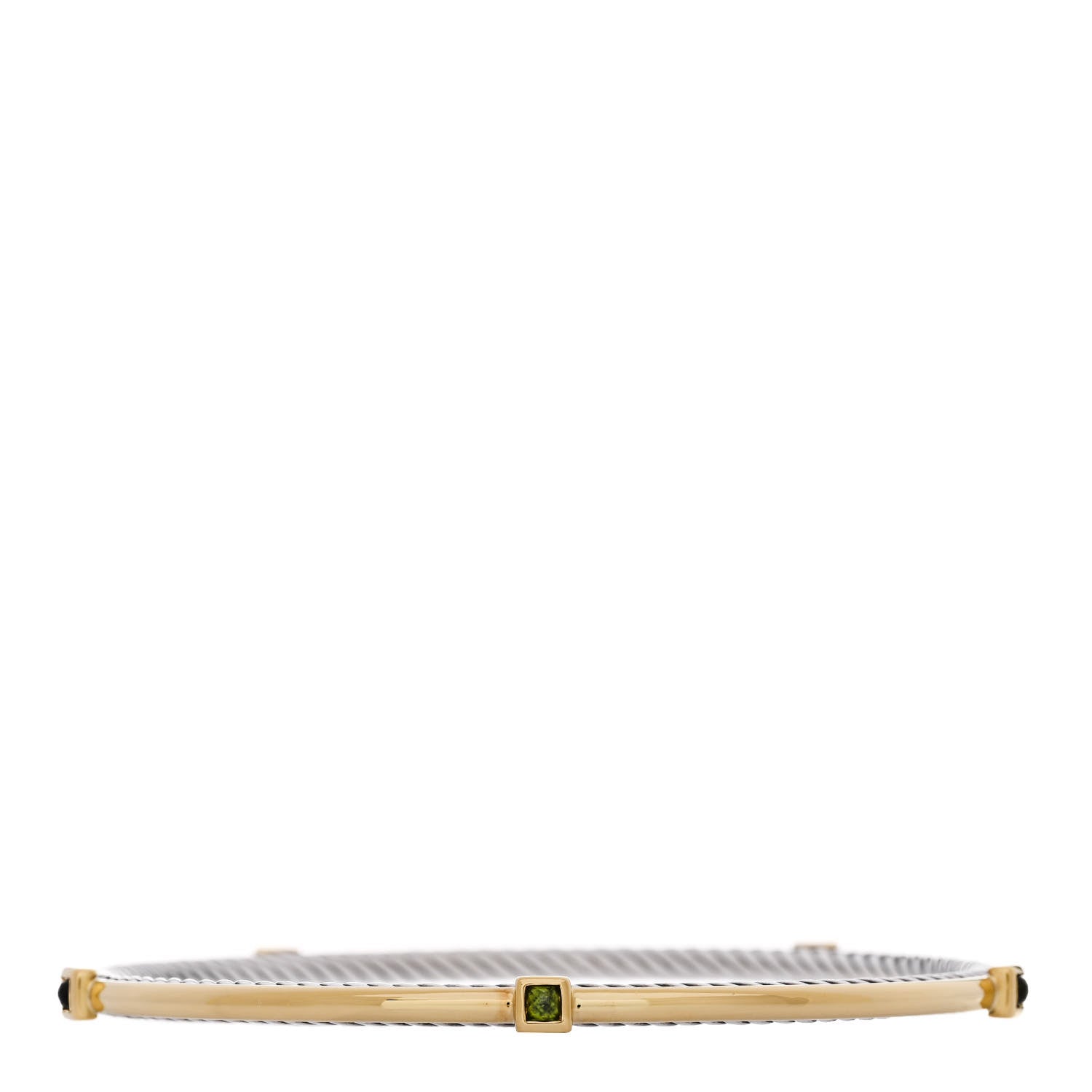 David Yurman Sterling Silver 18K Yellow Gold Peridot Confetti Bangle Bracelet 1 of 3