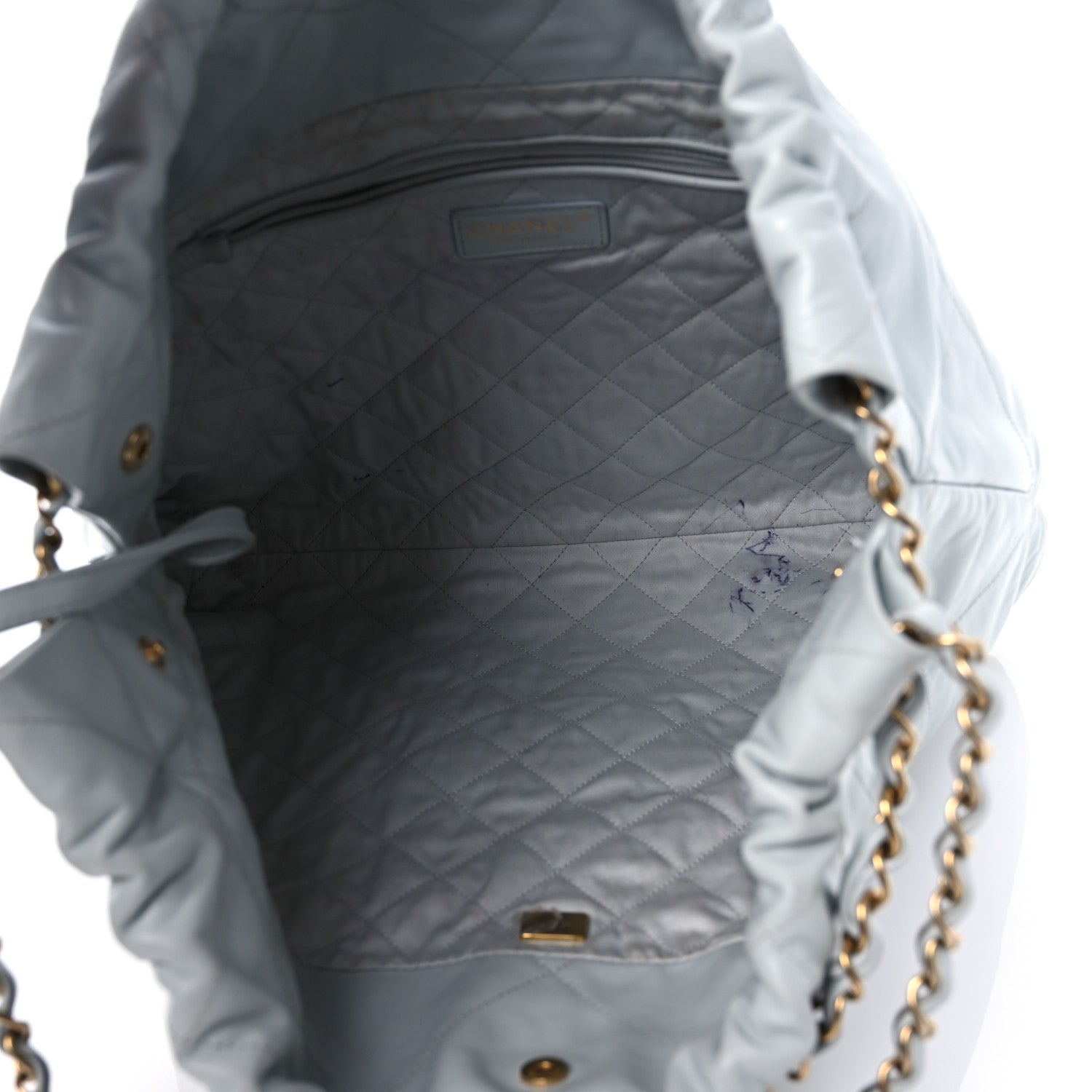 Chanel Shiny Calfskin Quilted Small Chanel 22 Grey 6 of 13