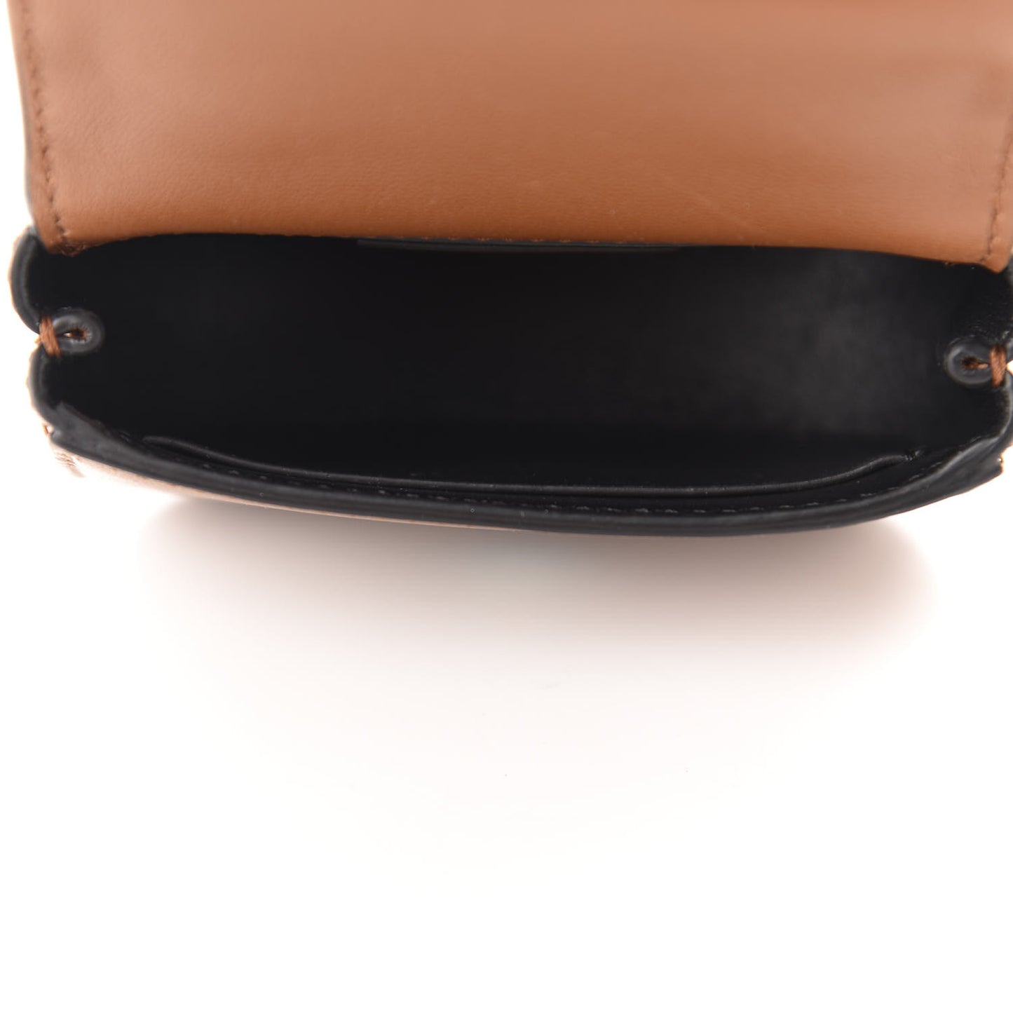 Calfskin Mini Supervee Crossbody Bag Saddle Brown