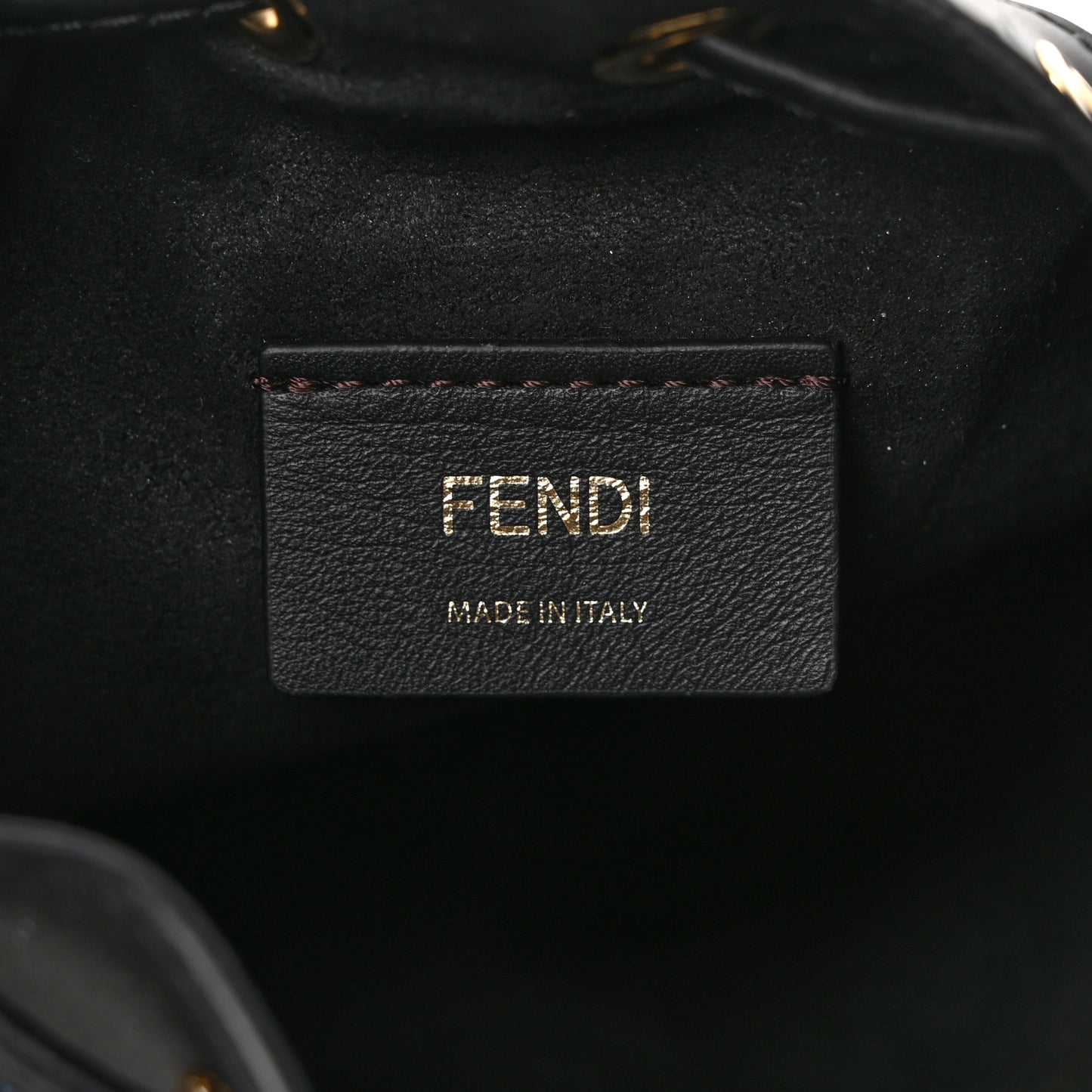 Chenille Vitello King FF Mini Mon Tresor Bucket Bag Blue Black