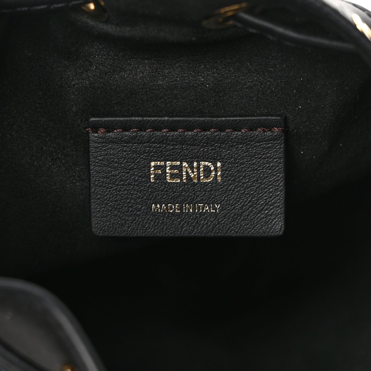 Fendi Chenille Vitello King FF Mini Mon Tresor Bucket Bag Blue Black 6 of 9