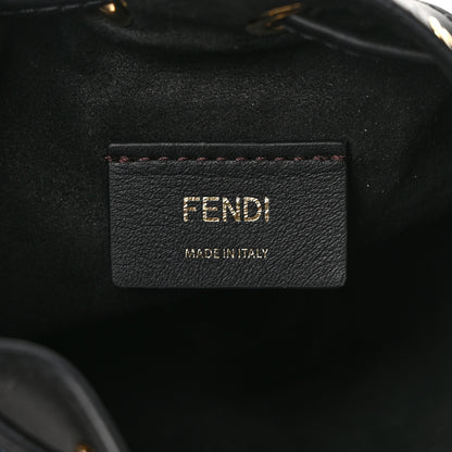 Fendi Chenille Vitello King FF Mini Mon Tresor Bucket Bag Blue Black 6 of 9